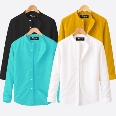 Band collar full sleeve shirt