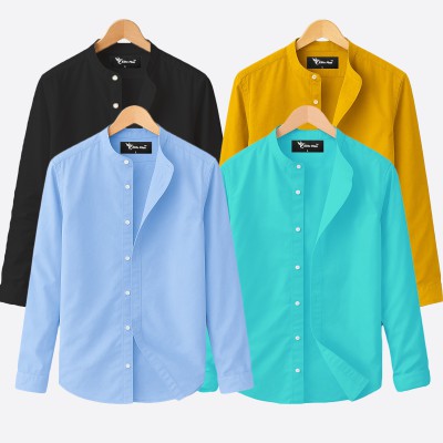 Band collar full sleeve shirt