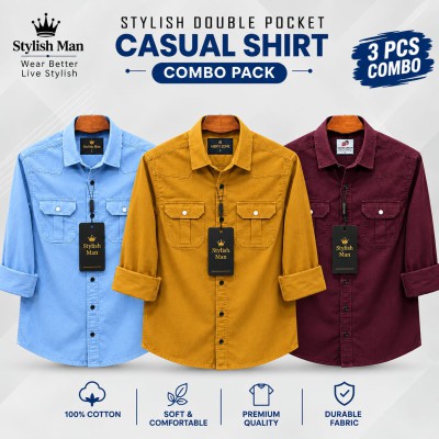 3 Pics Double pocket shirt