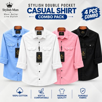 4 Pics Double pocket shirt