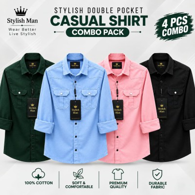 4 Pics Double pocket shirt