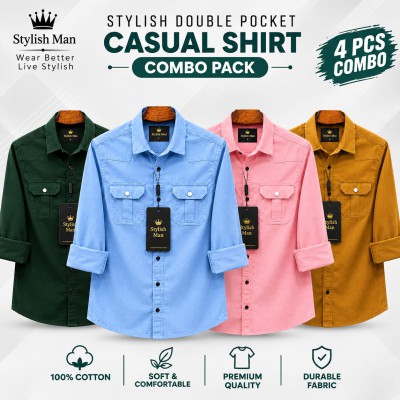 4 Pics Double pocket shirt